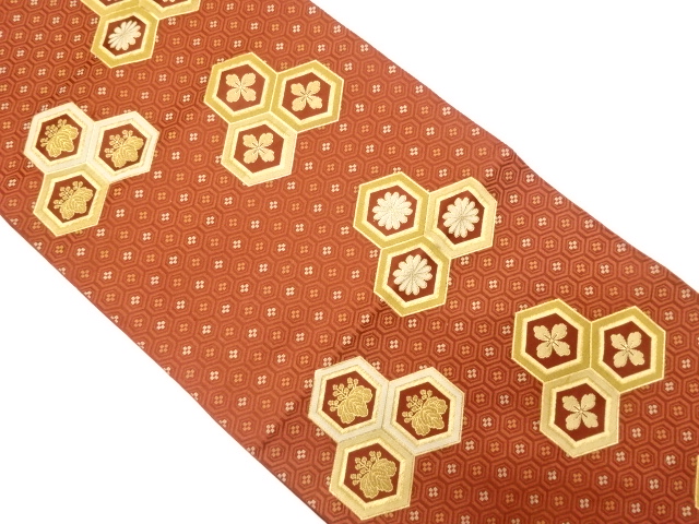 JAPANESE FUKURO OBI / WOVEN KIKKO PATTERN